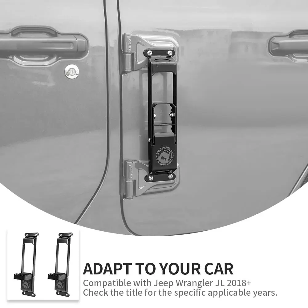For Jeep Wrangler JK JL JT Door Hinge Step Foot Peg Metal Foldable Foot Pedal - Image 5