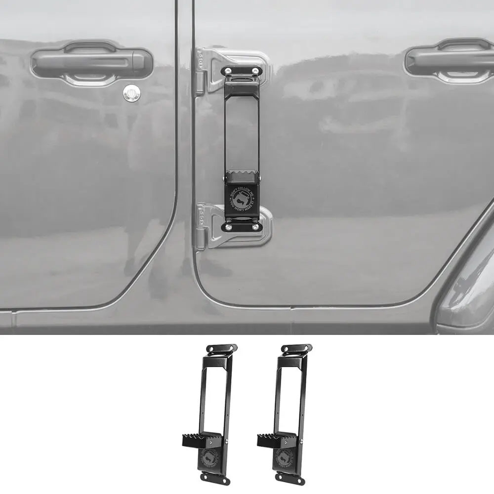 For Jeep Wrangler JK JL JT Door Hinge Step Foot Peg Metal Foldable Foot Pedal - Image 9