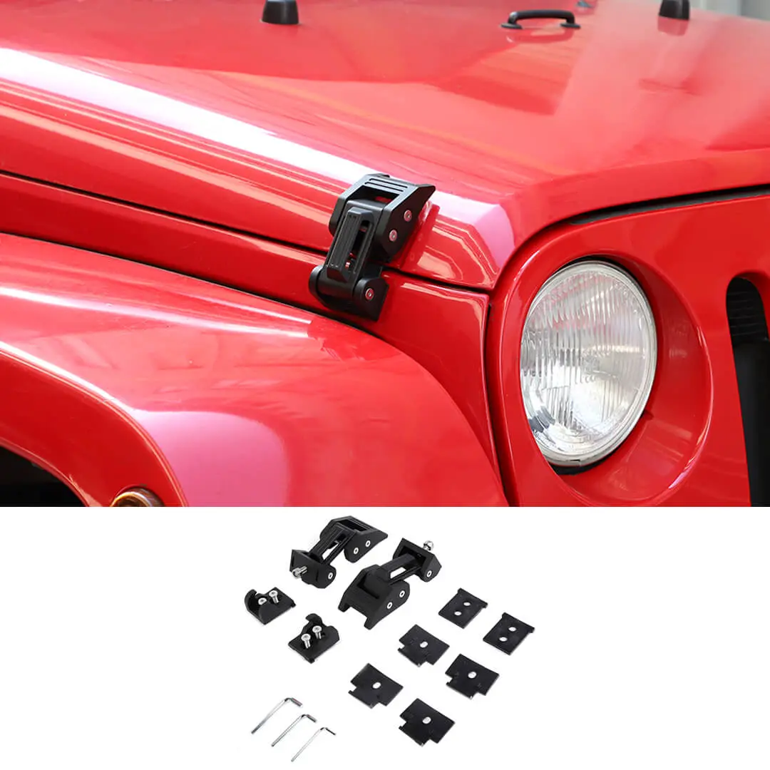 For Jeep Wrangler JK JL JT Exterior Engine Hood Latch Catch Buckle Lock (2 pcs)