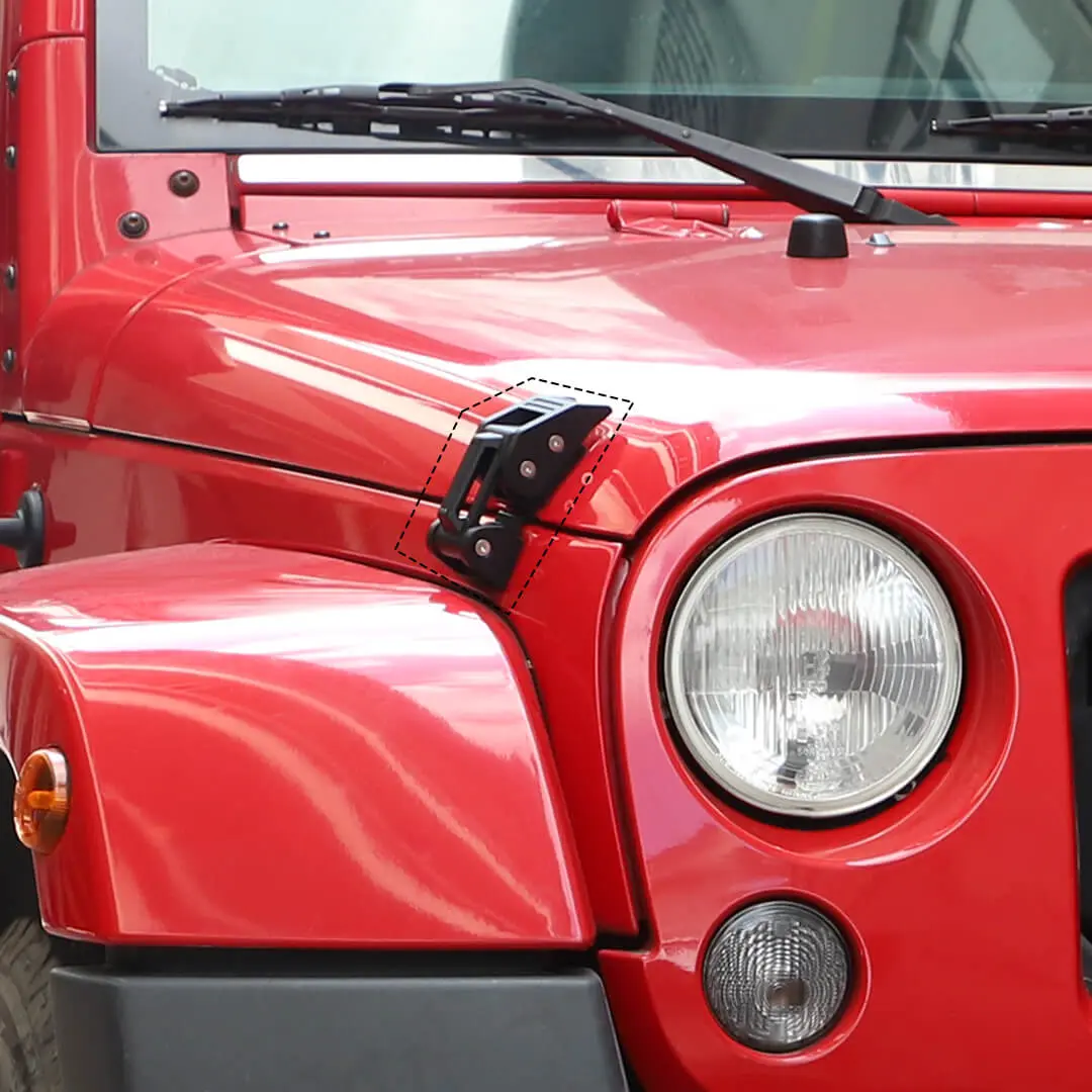 For Jeep Wrangler JK JL JT Exterior Engine Hood Latch Catch Buckle Lock (2 pcs) - Image 3