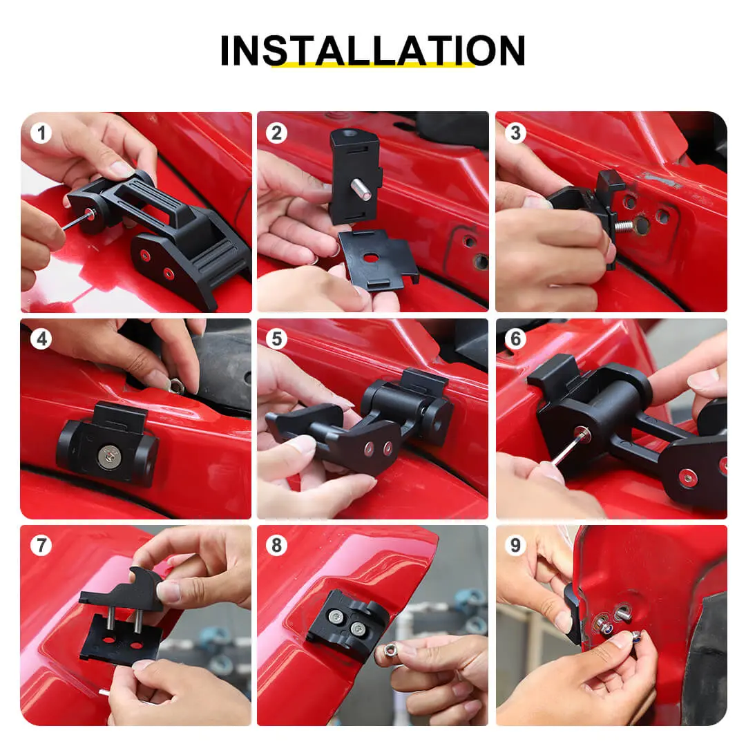 For Jeep Wrangler JK JL JT Exterior Engine Hood Latch Catch Buckle Lock (2 pcs) - Image 6