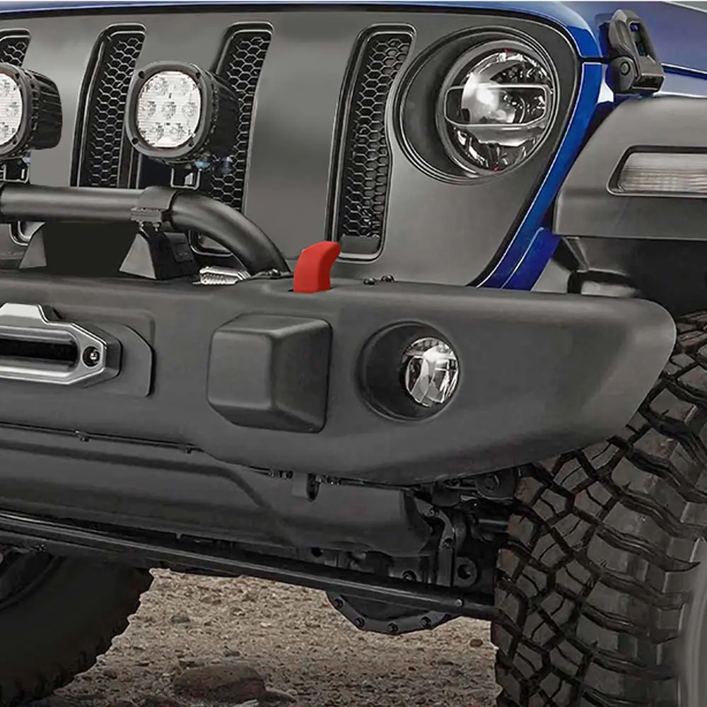 For Jeep Wrangler JK, JL & Gladiator JT Front Bumper Tow Hook Cover Trim Wide Style - Image 5