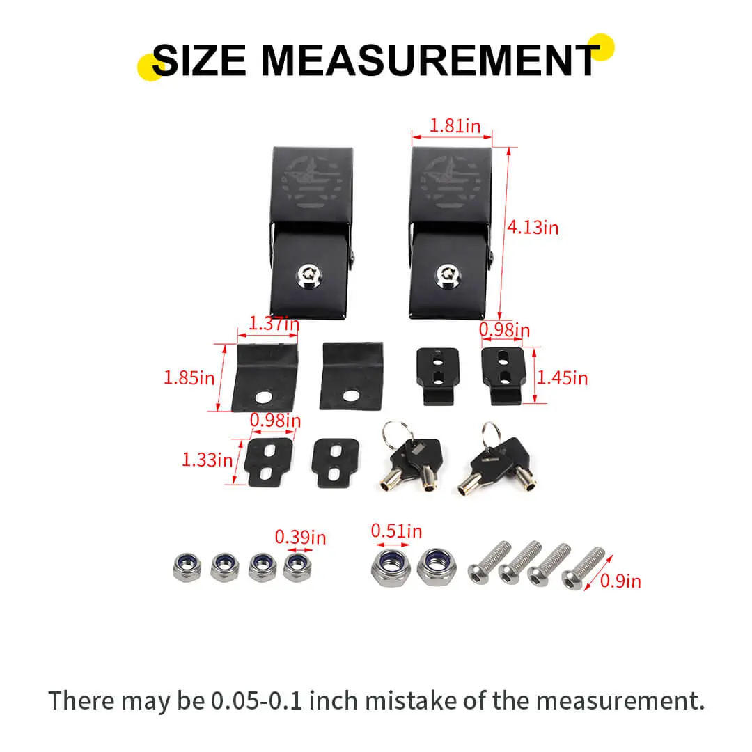 For Jeep Wrangler JK/JL/JT Lockable Hood Latches Buckle Catch Fixed (2 pcs) - Image 10