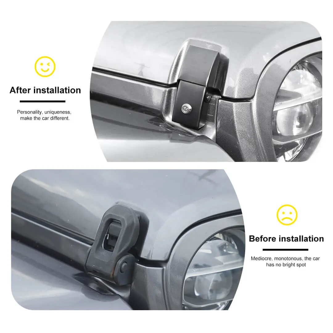 For Jeep Wrangler JK/JL/JT Lockable Hood Latches Buckle Catch Fixed (2 pcs) - Image 2