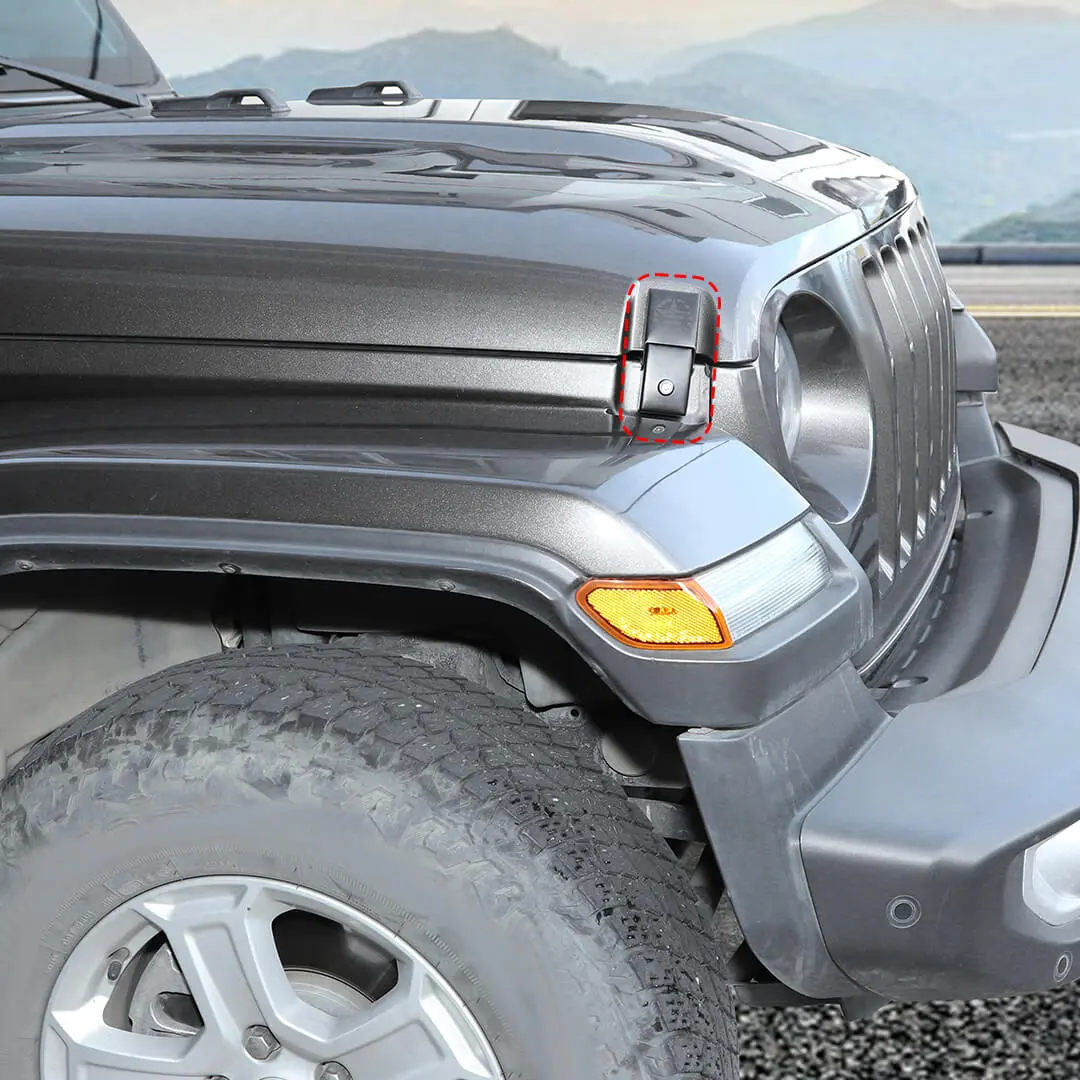 For Jeep Wrangler JK/JL/JT Lockable Hood Latches Buckle Catch Fixed (2 pcs) - Image 3