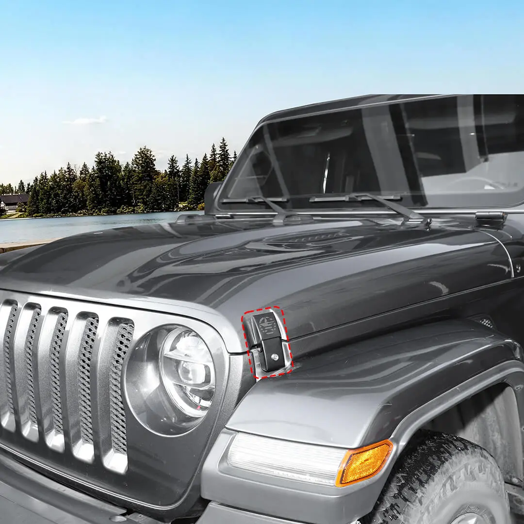 For Jeep Wrangler JK/JL/JT Lockable Hood Latches Buckle Catch Fixed (2 pcs) - Image 4