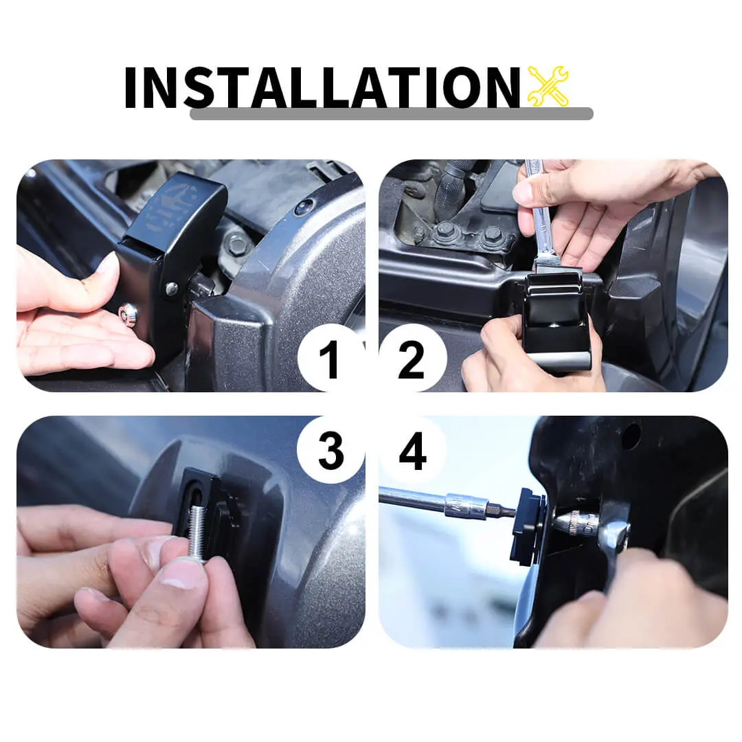 For Jeep Wrangler JK/JL/JT Lockable Hood Latches Buckle Catch Fixed (2 pcs) - Image 8