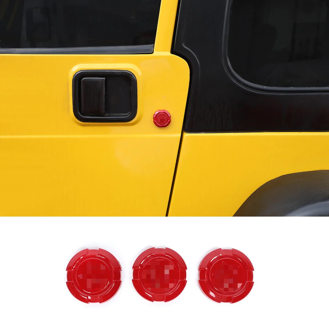 For Jeep Wrangler JK JL JT TJ Exterior Car Door Key Jack Socket Trim Cover (3 pcs)
