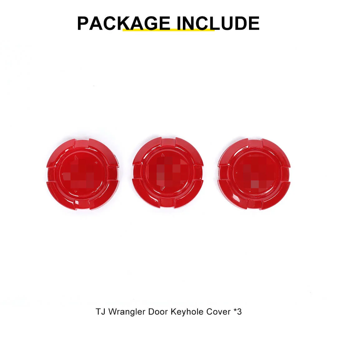 For Jeep Wrangler JK JL JT TJ Exterior Car Door Key Jack Socket Trim Cover (3 pcs) - Image 13