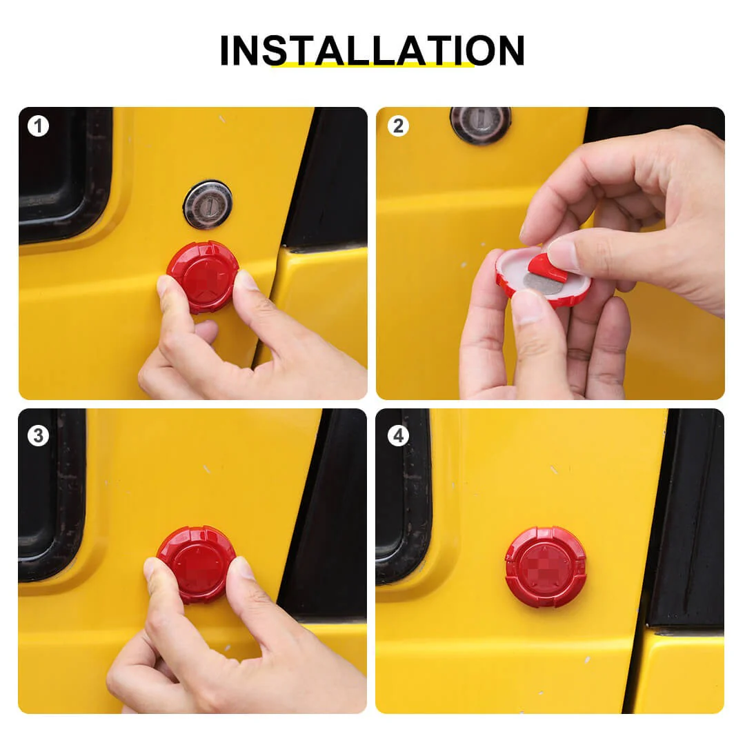 For Jeep Wrangler JK JL JT TJ Exterior Car Door Key Jack Socket Trim Cover (3 pcs) - Image 9