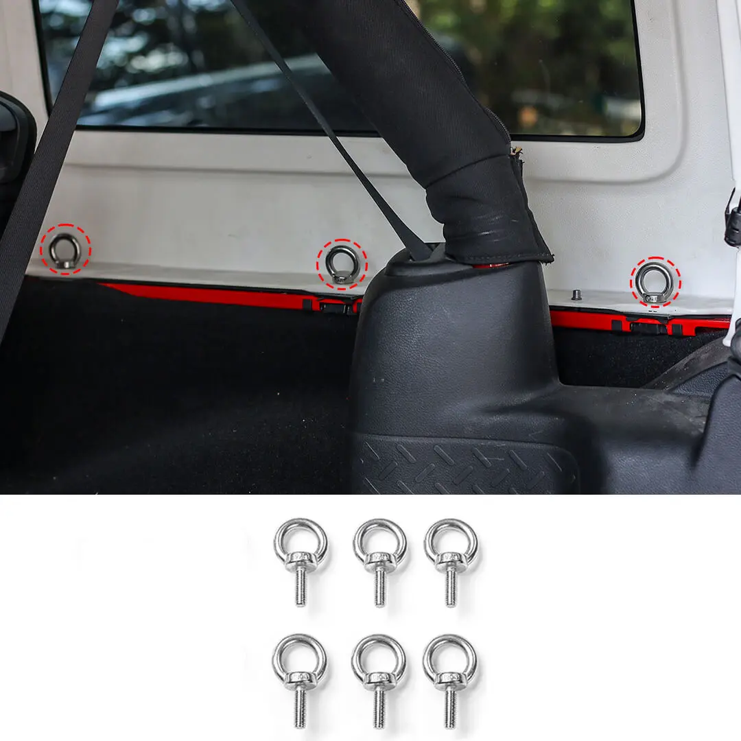 For Jeep Wrangler JK/JL/TJ Car Door Roof Screws Round Hole Head Accessories (6 pcs)