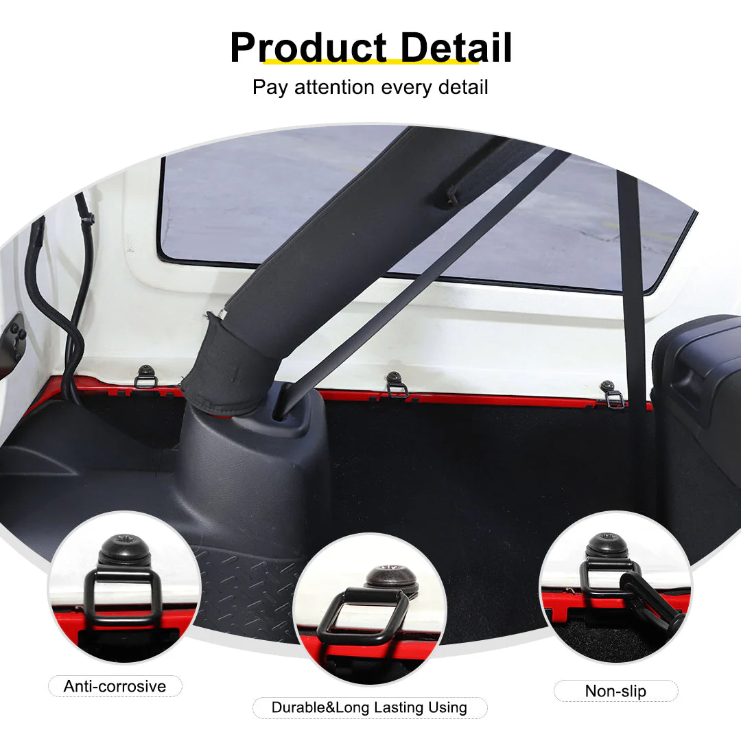 For Jeep Wrangler JK JL TJ Hardtop Tie-Down D-Ring Anchors - Image 7