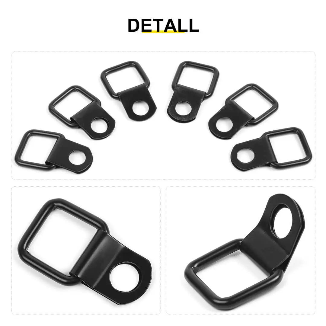 For Jeep Wrangler JK JL TJ Hardtop Tie-Down D-Ring Anchors - Image 9