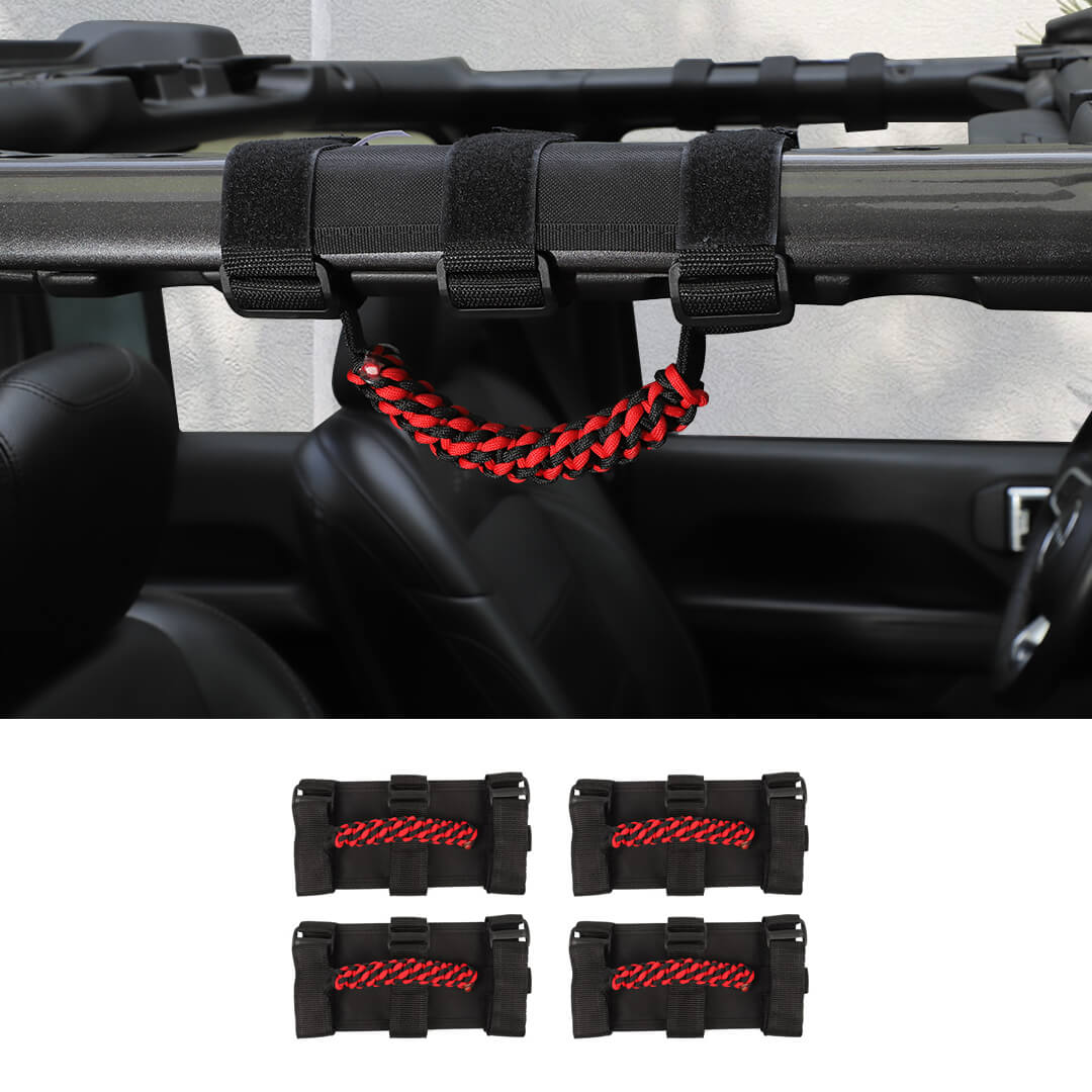 For Jeep Wrangler JK JL TJ JT Car Top Roll Bar Grip Grab Pull Handle Accessories 4 (pcs)
