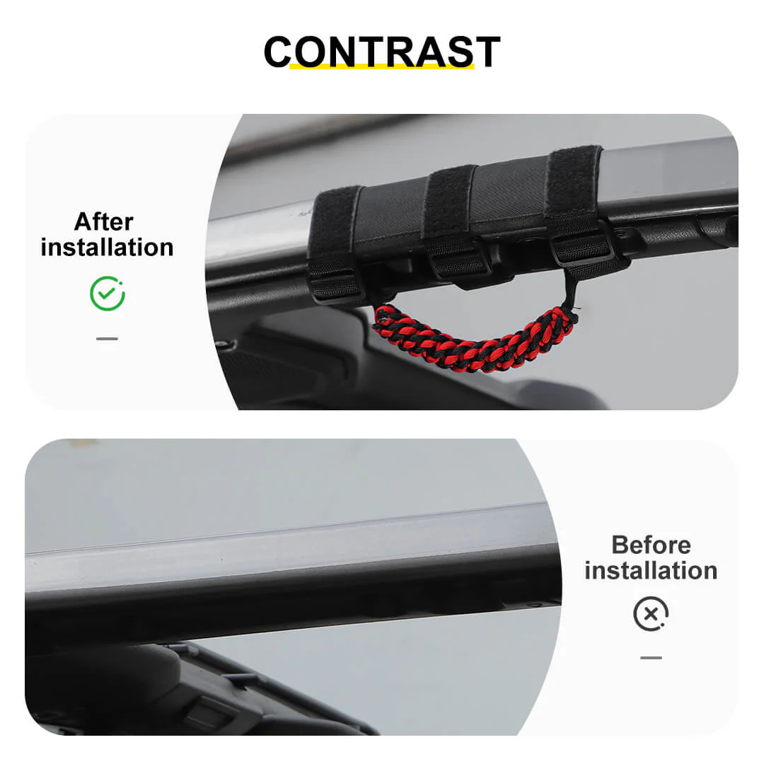 For Jeep Wrangler JK JL TJ JT Car Top Roll Bar Grip Grab Pull Handle Accessories 4 (pcs) - Image 2