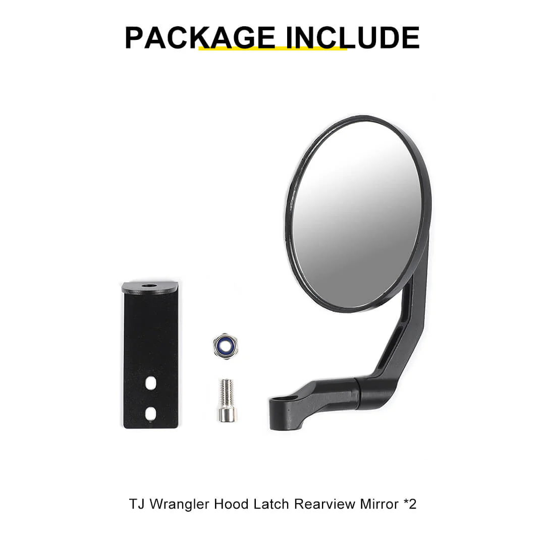 For Jeep Wrangler JK TJ Engine Hood Latches Mount Sand Board Rearview Mirror - Image 11