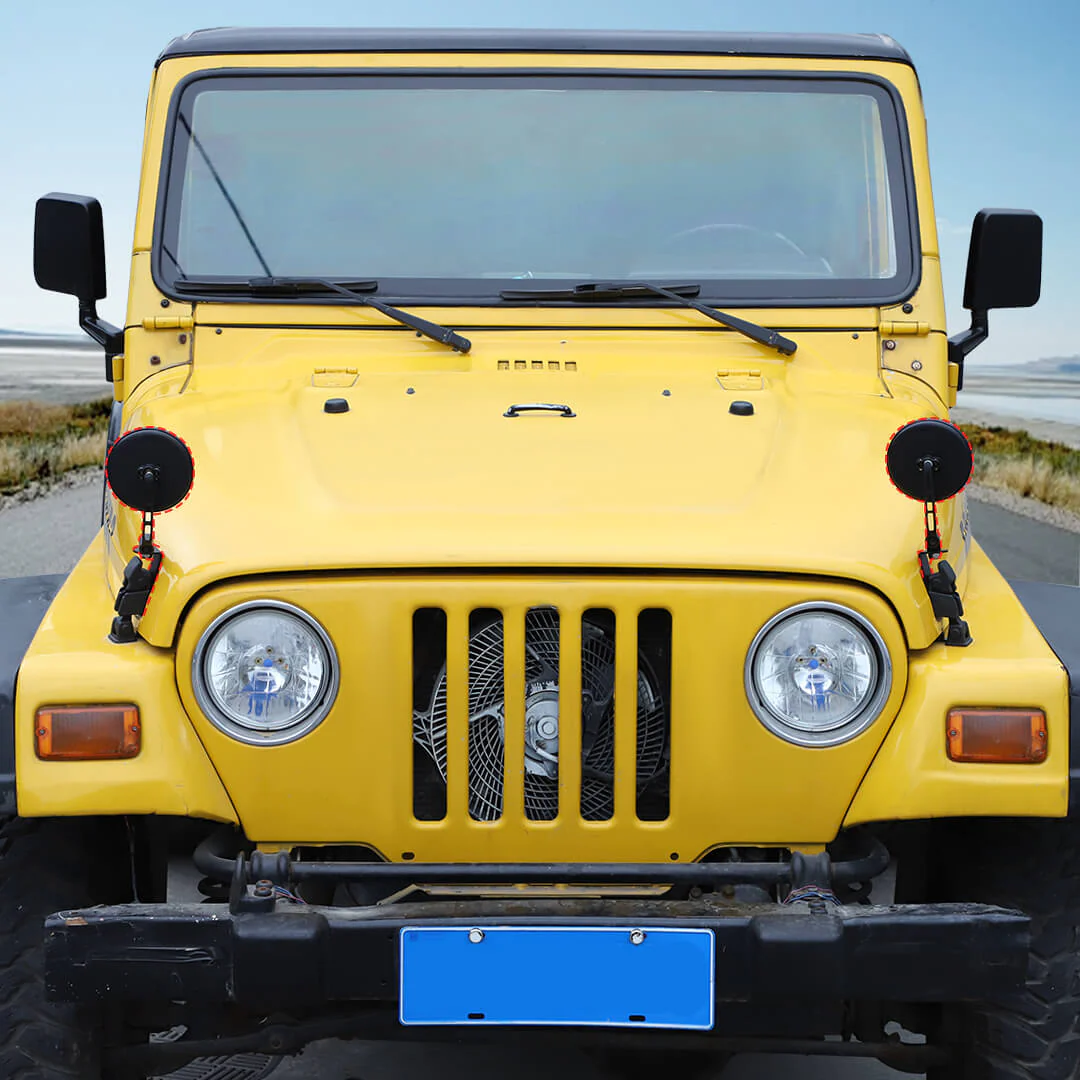For Jeep Wrangler JK TJ Engine Hood Latches Mount Sand Board Rearview Mirror - Image 3