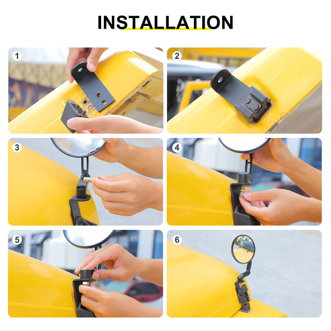 For Jeep Wrangler JK TJ Engine Hood Latches Mount Sand Board Rearview Mirror - Image 6