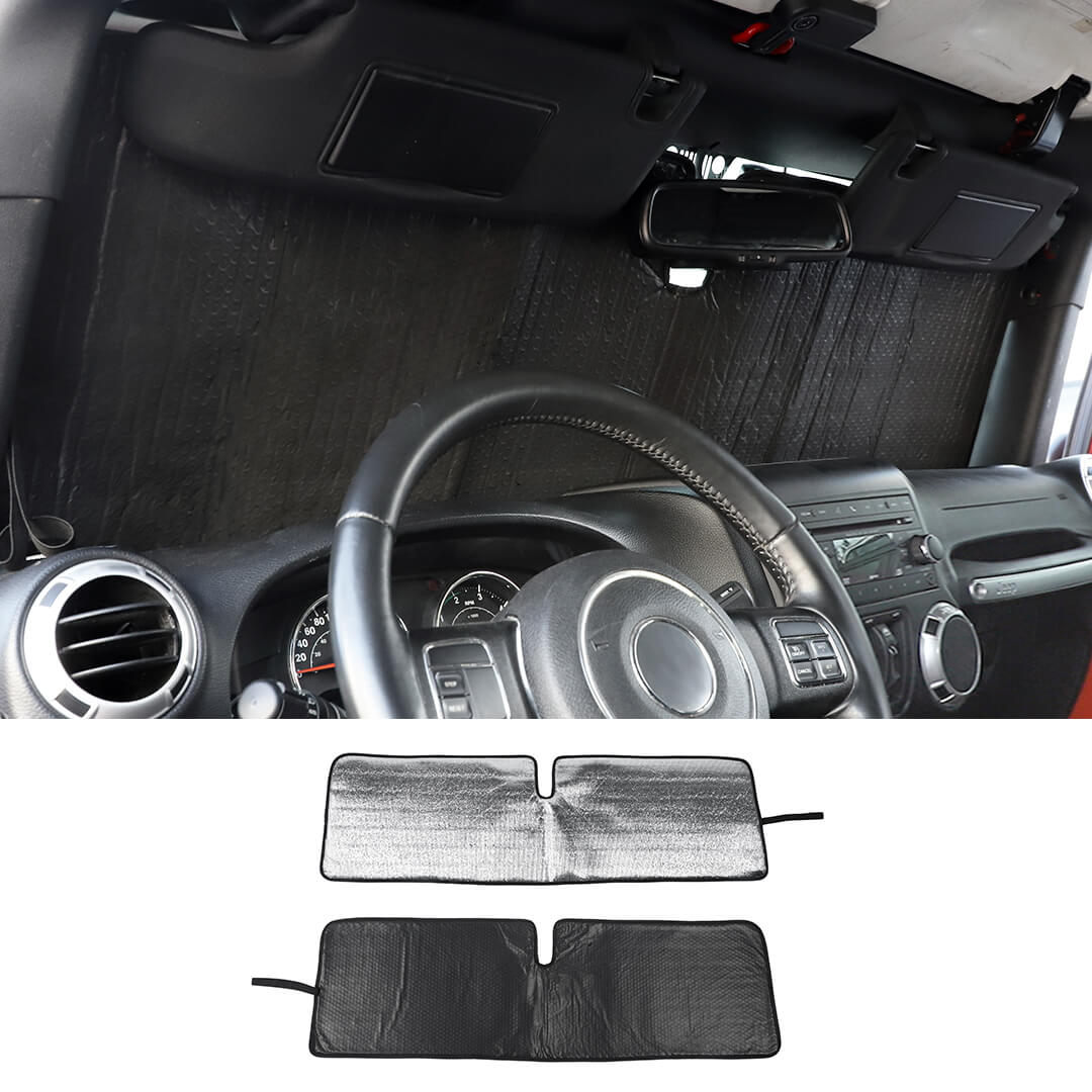 For Jeep Wrangler JK TJ Front Windshield Sunshade Sun Shade Heat Shield Sun Visor Mat