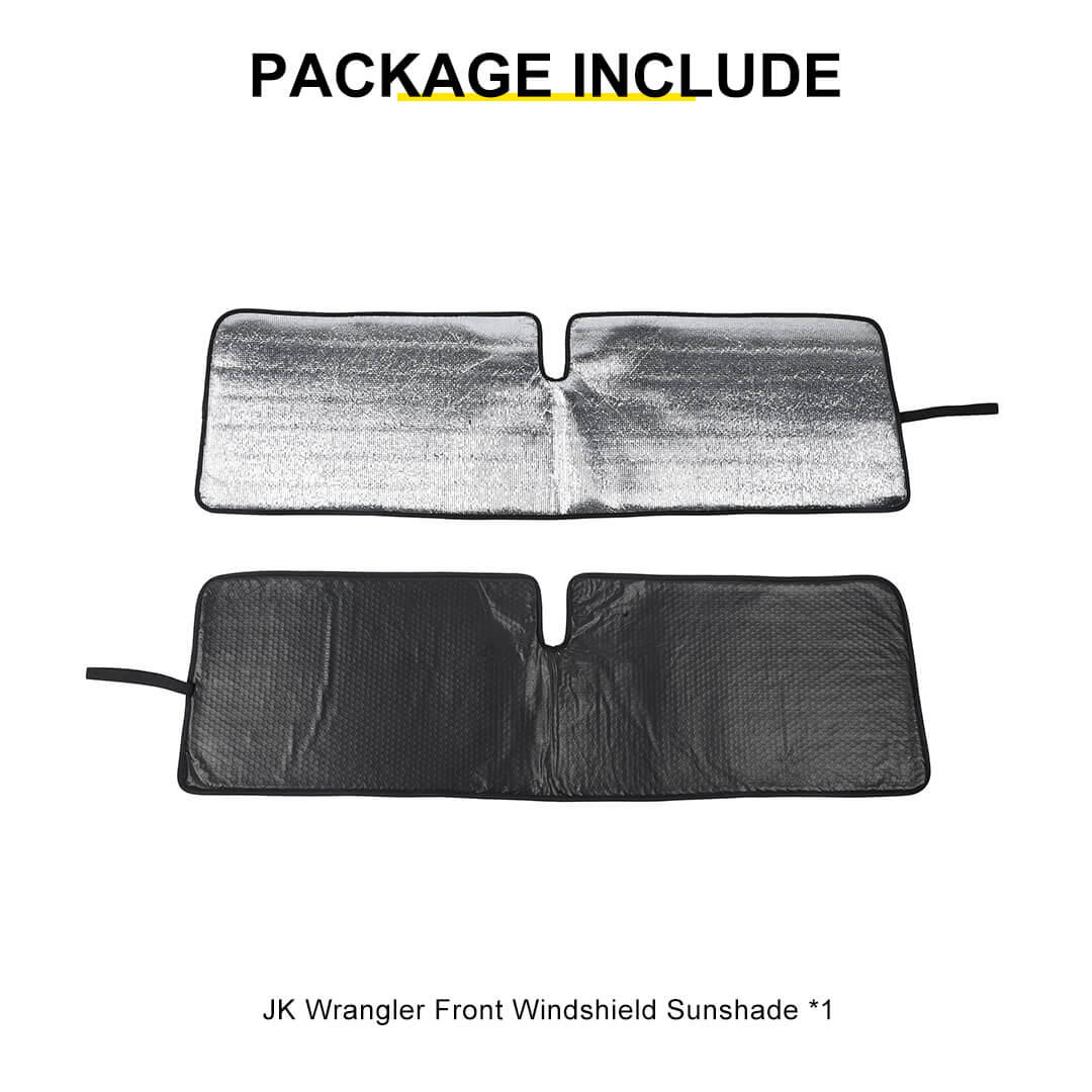 For Jeep Wrangler JK TJ Front Windshield Sunshade Sun Shade Heat Shield Sun Visor Mat - Image 12
