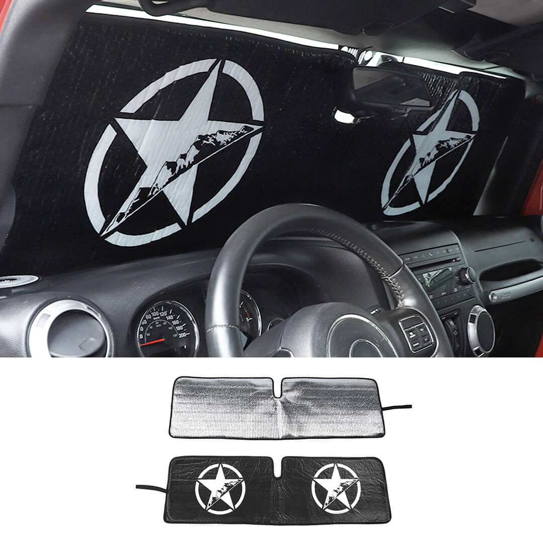 For Jeep Wrangler JK TJ Front Windshield Sunshade Sun Shade Heat Shield Sun Visor Mat - Image 13