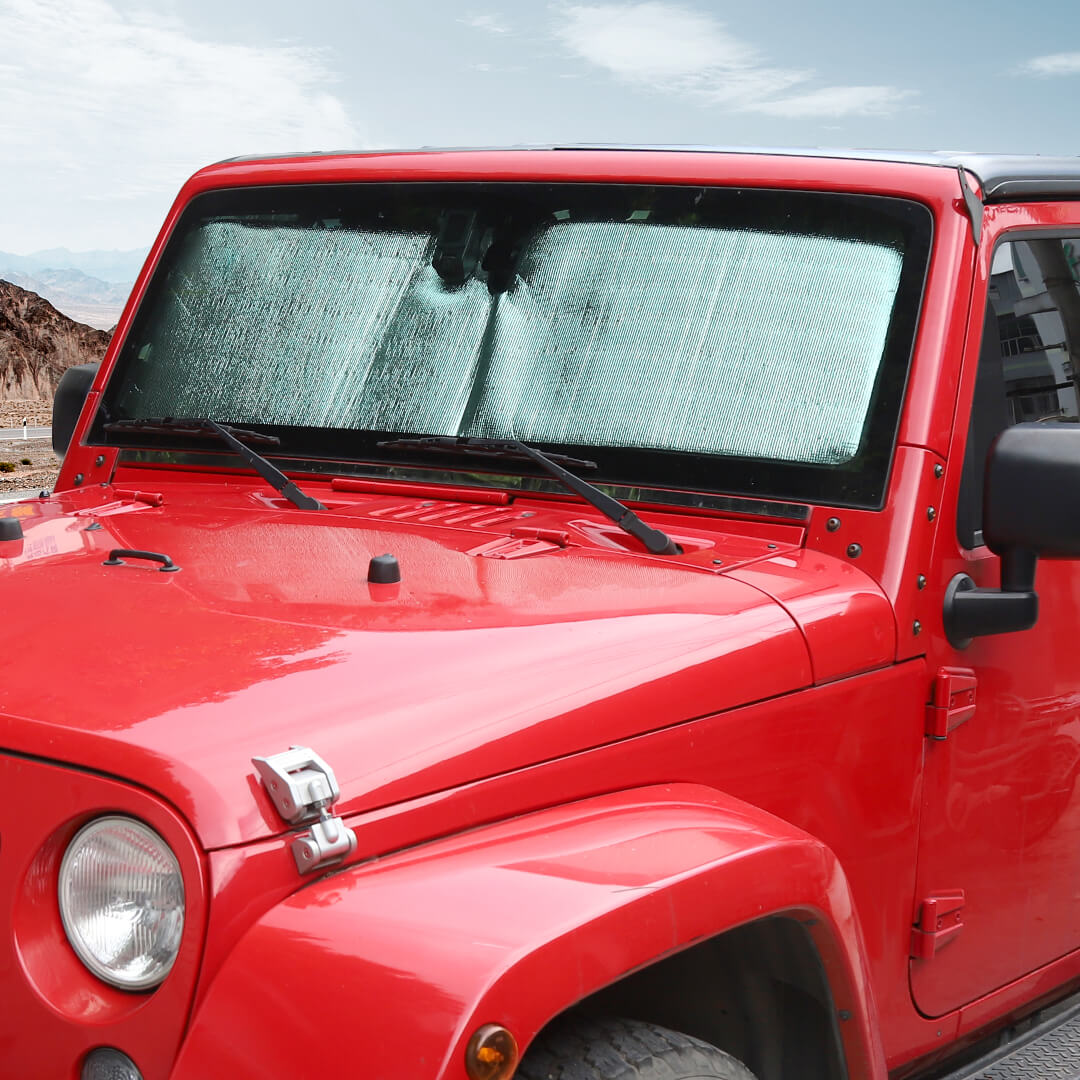 For Jeep Wrangler JK TJ Front Windshield Sunshade Sun Shade Heat Shield Sun Visor Mat - Image 3