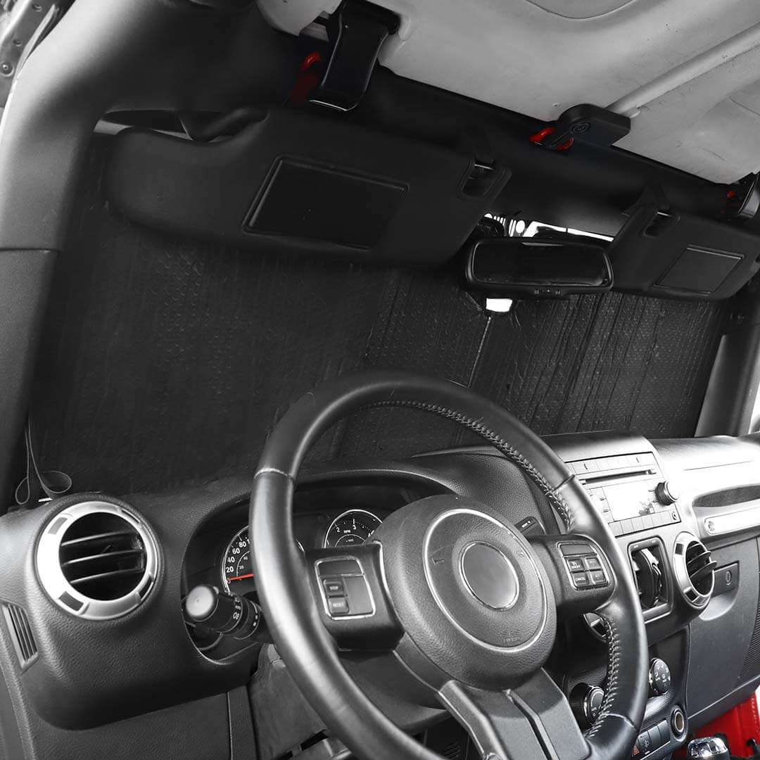 For Jeep Wrangler JK TJ Front Windshield Sunshade Sun Shade Heat Shield Sun Visor Mat - Image 5