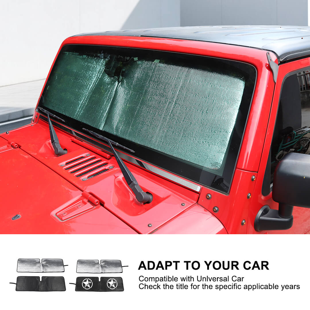 For Jeep Wrangler JK TJ Front Windshield Sunshade Sun Shade Heat Shield Sun Visor Mat - Image 8