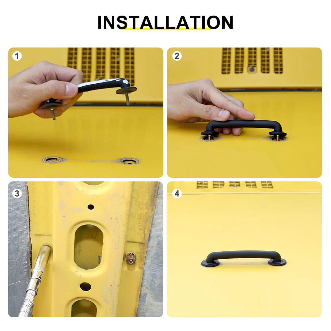 For Jeep Wrangler JK TJ Hood Engine Windshield Bracket Handle Accessories - Image 6
