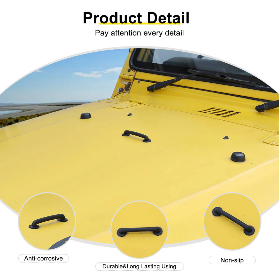 For Jeep Wrangler JK TJ Hood Engine Windshield Bracket Handle Accessories - Image 7