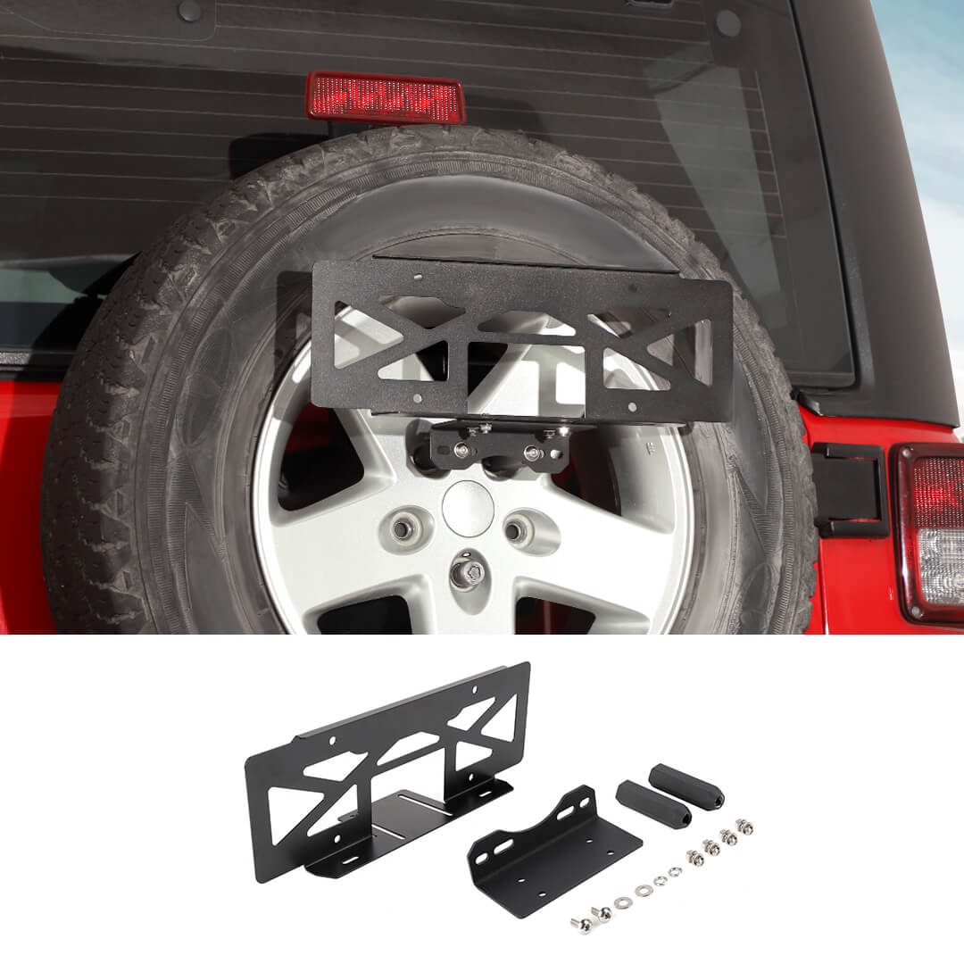 For Jeep Wrangler JK TJ Rear Tailgate Spare Tire License Plate Holder Accessories