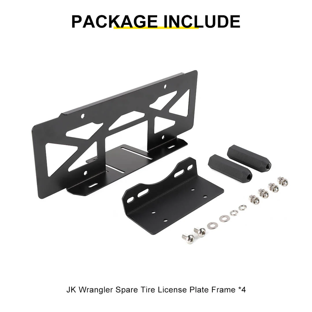 For Jeep Wrangler JK TJ Rear Tailgate Spare Tire License Plate Holder Accessories - Image 12