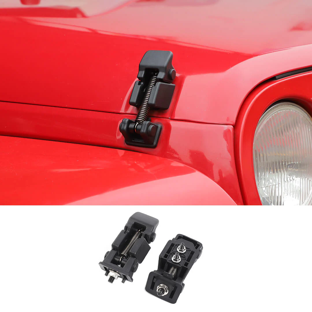For Jeep Wrangler JK TJ Spring Engine Hood Latch Catch Bracket Buckle Accessories (2 pcs)
