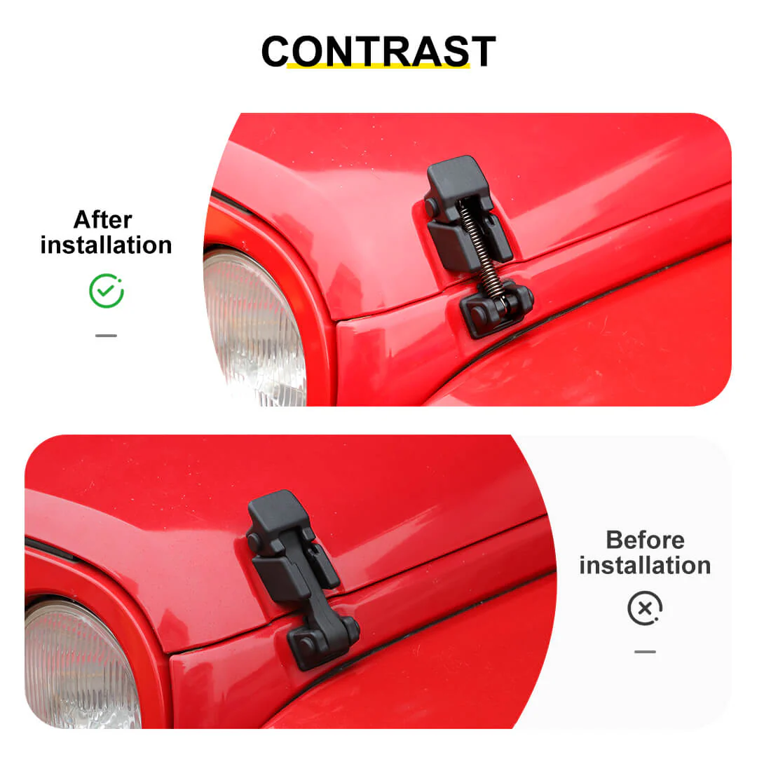 For Jeep Wrangler JK TJ Spring Engine Hood Latch Catch Bracket Buckle Accessories (2 pcs) - Image 2