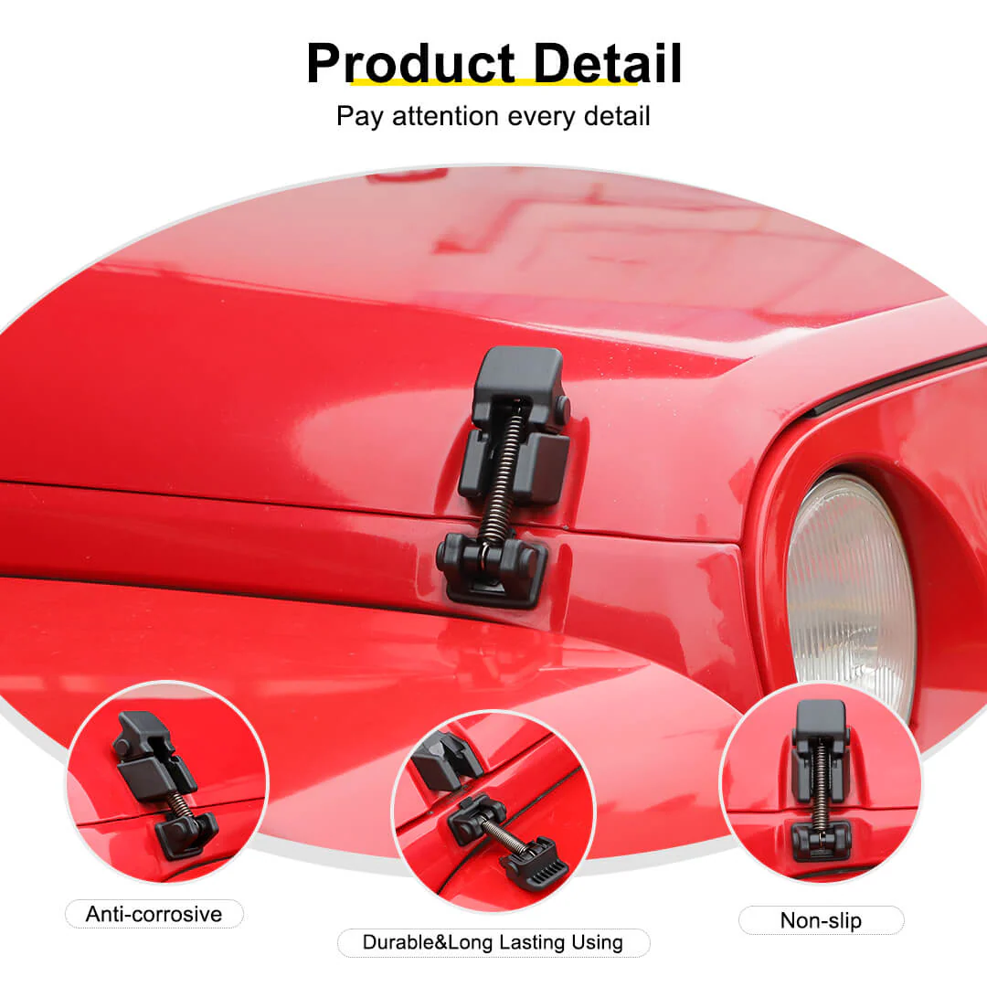 For Jeep Wrangler JK TJ Spring Engine Hood Latch Catch Bracket Buckle Accessories (2 pcs) - Image 9