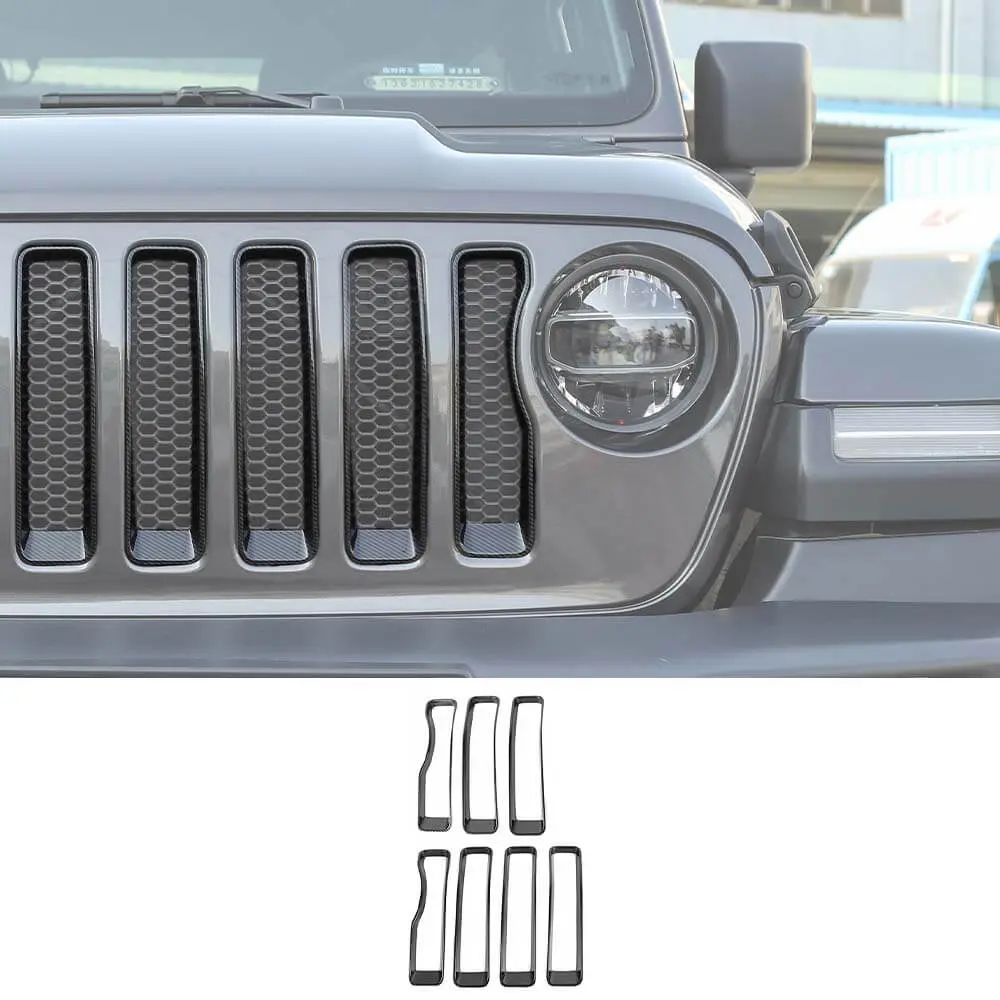 For 2018-2023 Jeep JL Sport Front Grille Insert Ring Trim Decor Ring Cover(Does Not Fit 4XE Variants)