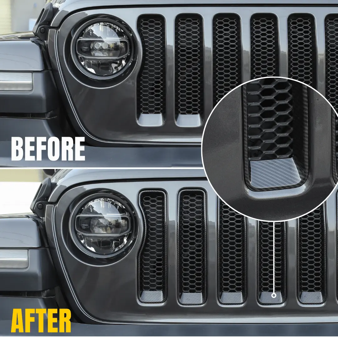 For 2018-2023 Jeep JL Sport Front Grille Insert Ring Trim Decor Ring Cover(Does Not Fit 4XE Variants) - Image 3