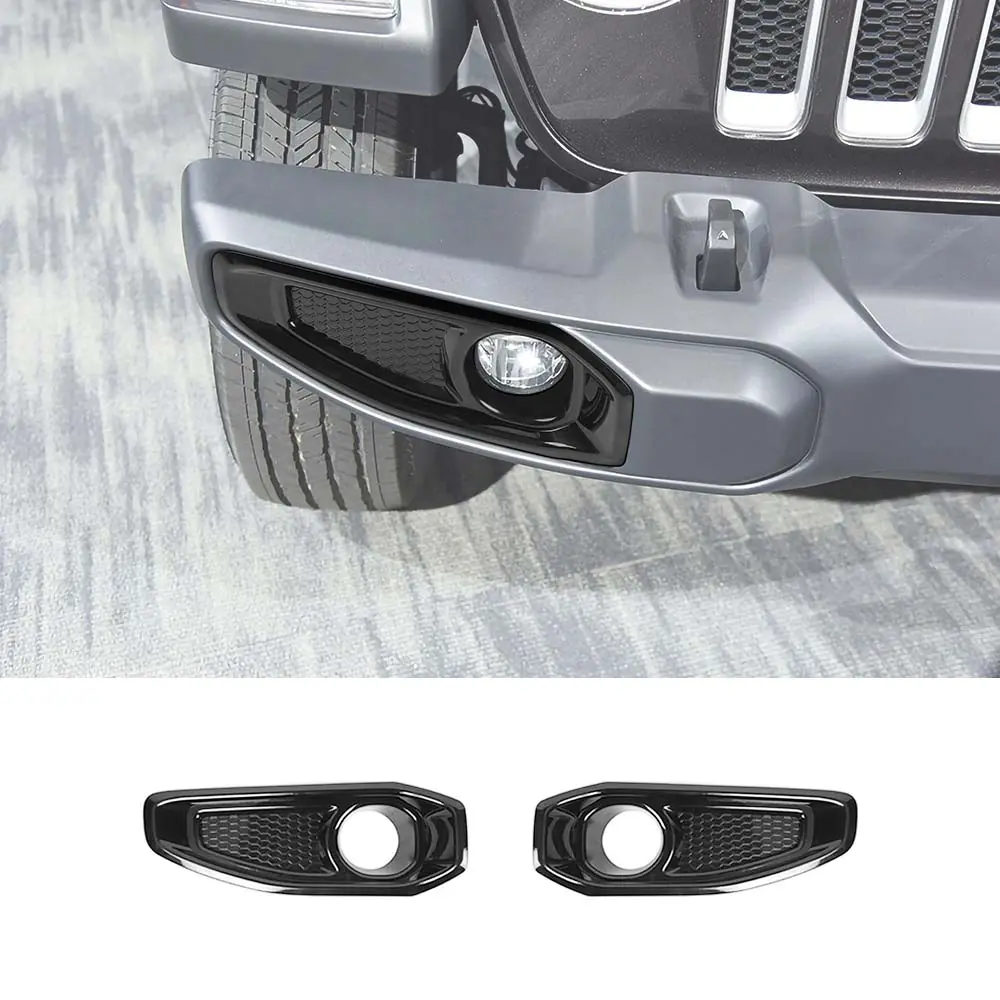 For 2018+ Jeep Wrangler JL/Gladiator JT Front Fog Lamp Light Trim Bezels
