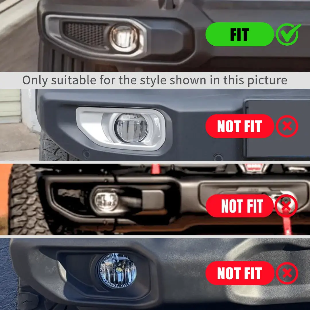 For 2018+ Jeep Wrangler JL/Gladiator JT Front Fog Lamp Light Trim Bezels - Image 2
