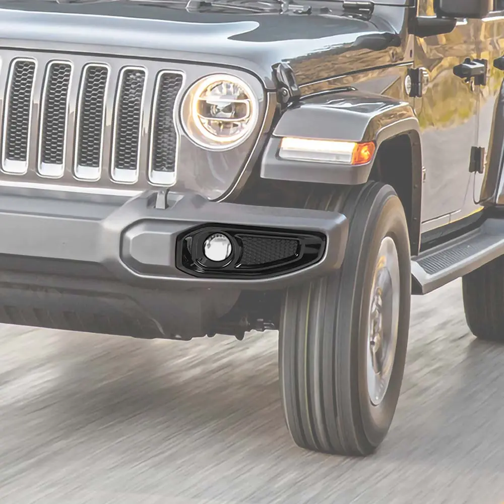 For 2018+ Jeep Wrangler JL/Gladiator JT Front Fog Lamp Light Trim Bezels - Image 5