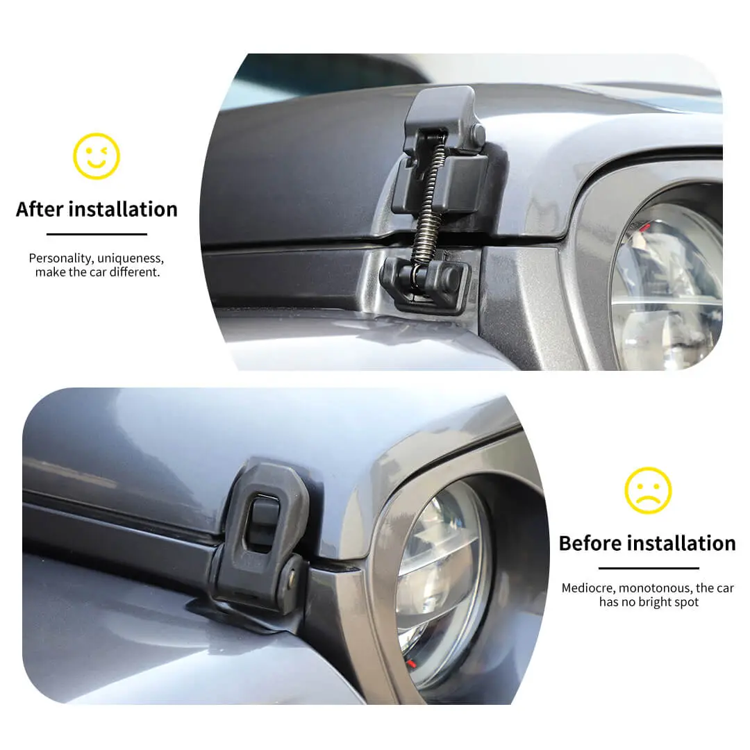 For Jeep Wrangler JL & Gladiator JT Front Engine Hood Latches Catch Locking Buckle (2 pcs) - Image 2