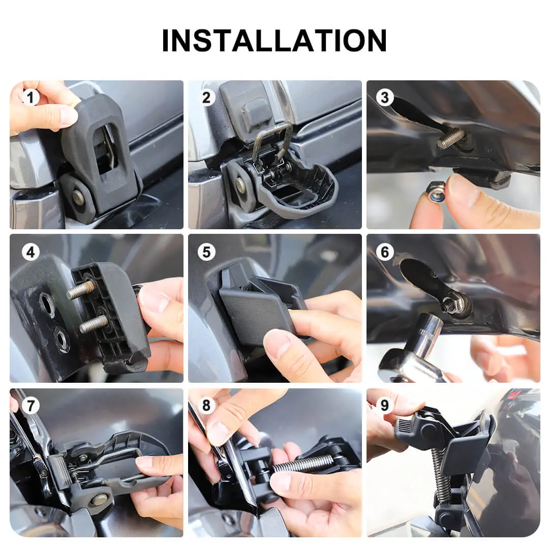For Jeep Wrangler JL & Gladiator JT Front Engine Hood Latches Catch Locking Buckle (2 pcs) - Image 9