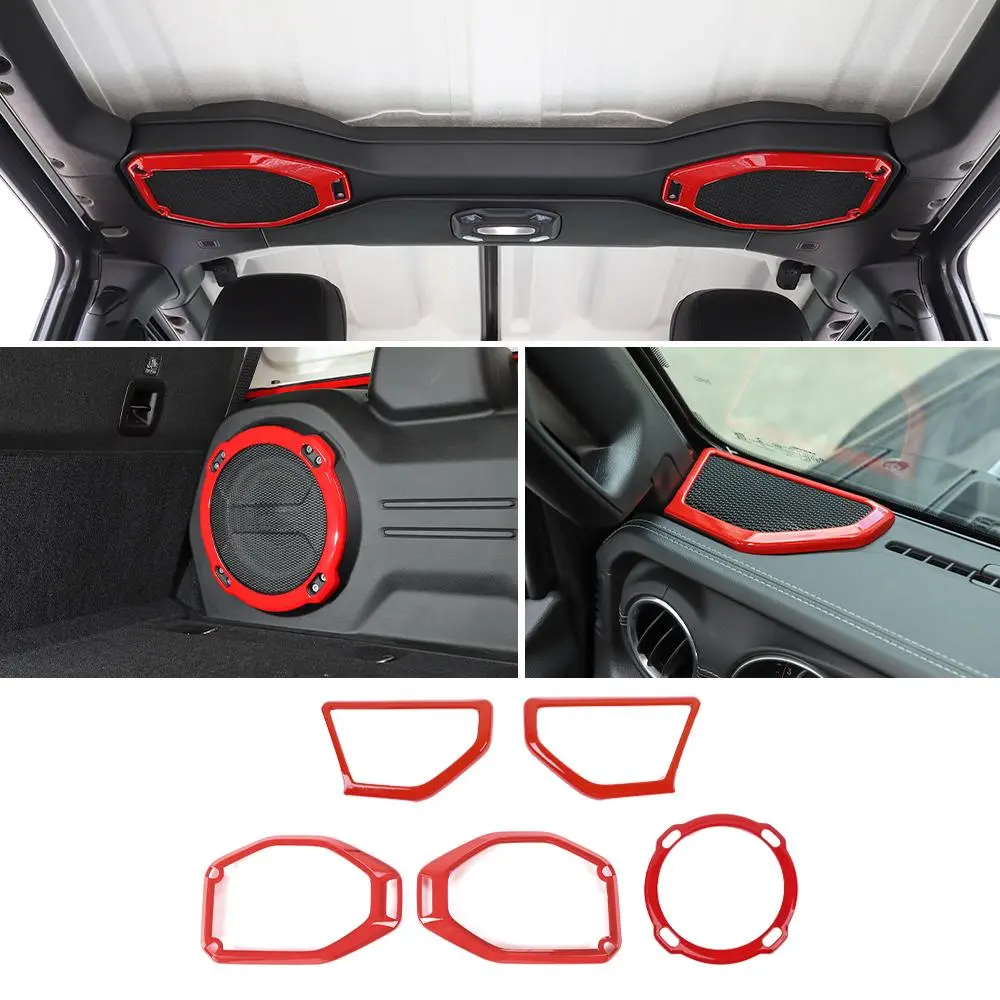 For 2018-2023 Jeep Wrangler JL Rubicon A-pillar &Roof &Trunk Speaker Cover Trim - Image 13