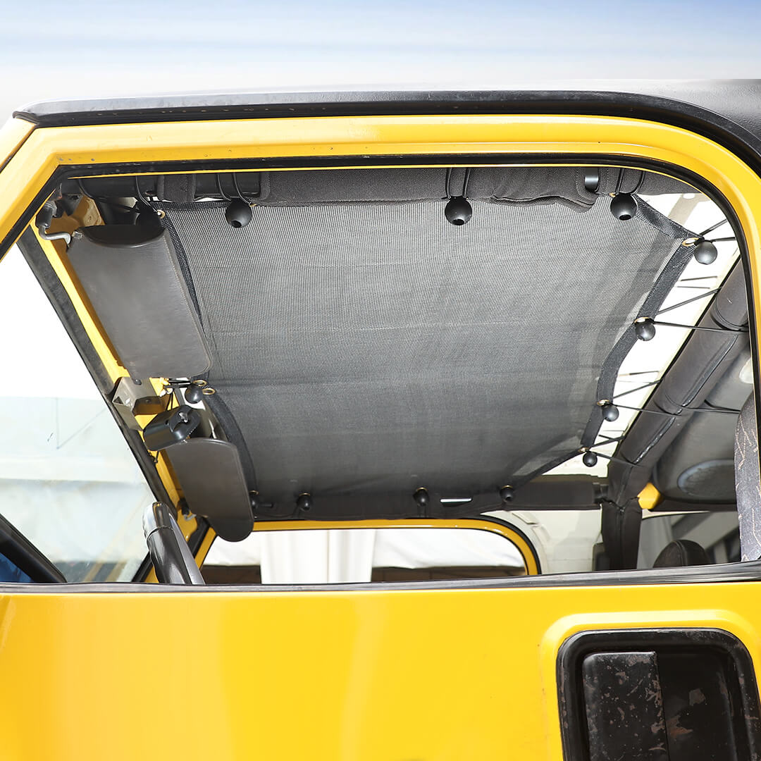 For Jeep Wrangler TJ Car Rear Trunk Sun Shade Top Insulation Net Cover Kit (2 pcs) - Image 5