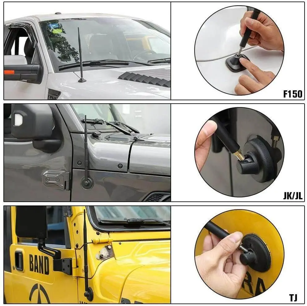 For 1997-2023 Jeep Wrangler TJ JK JL JT 13 Inch Flexible Antenna - Image 3