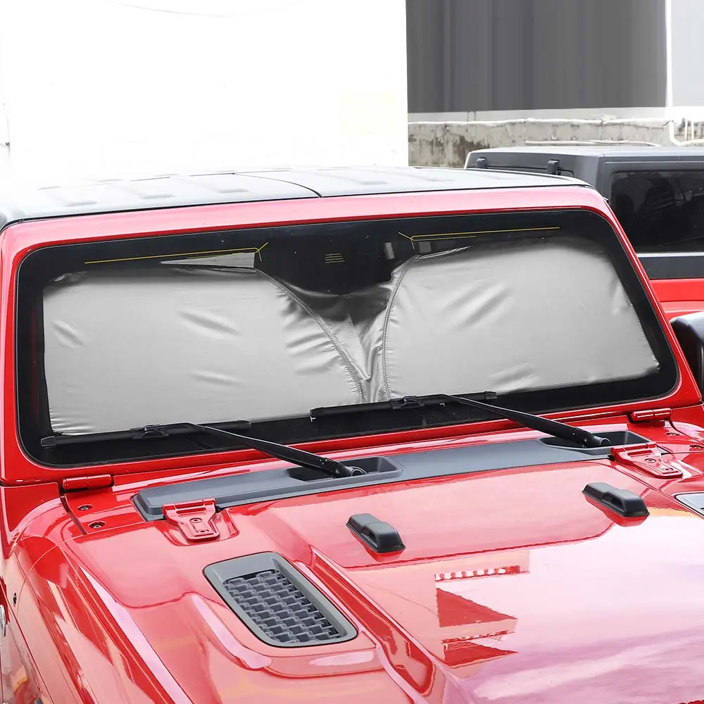 For Jeep Wrangler TJ JK JL JT Front Windshield Sunshade – UV Protection Heat Shield Visor for Car Interior - Image 4