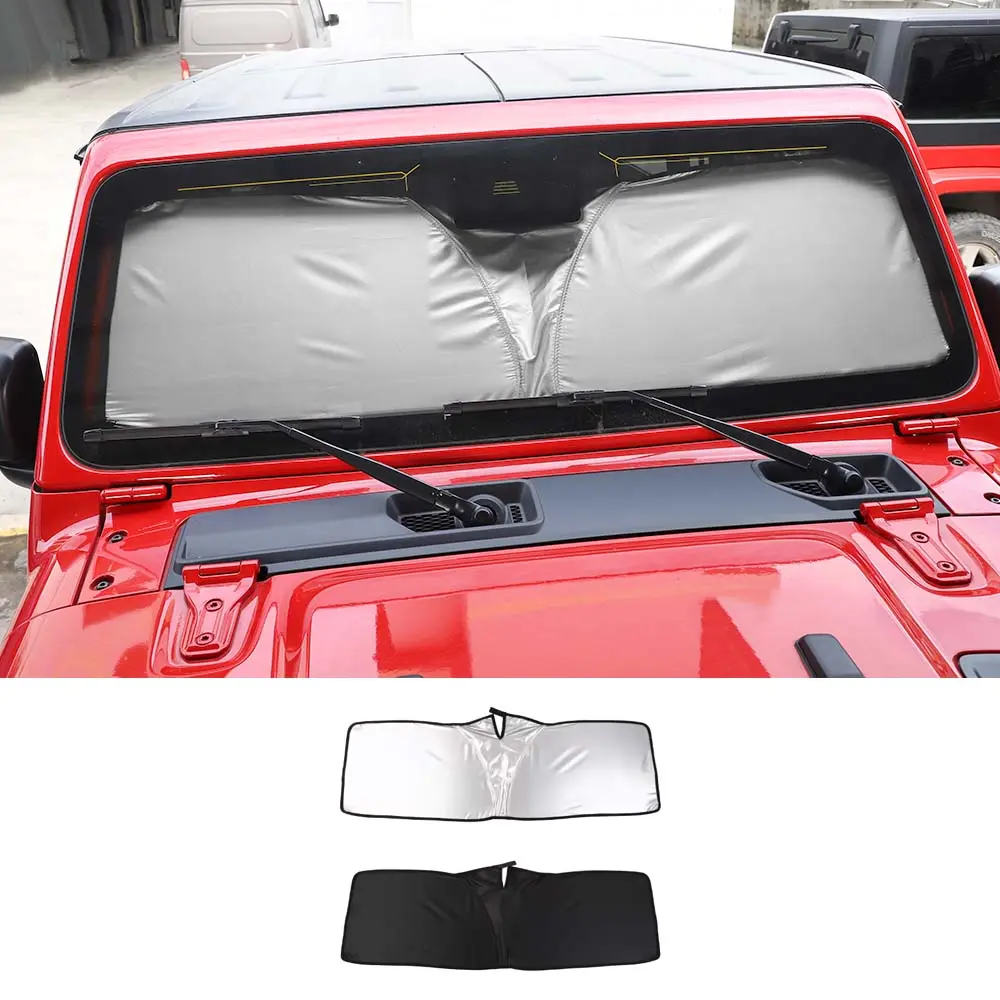 For Jeep Wrangler TJ JK JL JT Front Windshield Sunshade – UV Protection Heat Shield Visor for Car Interior - Image 8