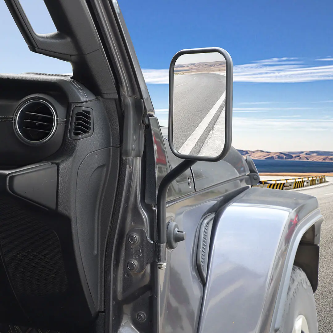 For Jeep Wrangler YJ/JK/JL/JT/TJ Exterior A-Pillar Hinge Square Mirror (2 pcs) - Image 5