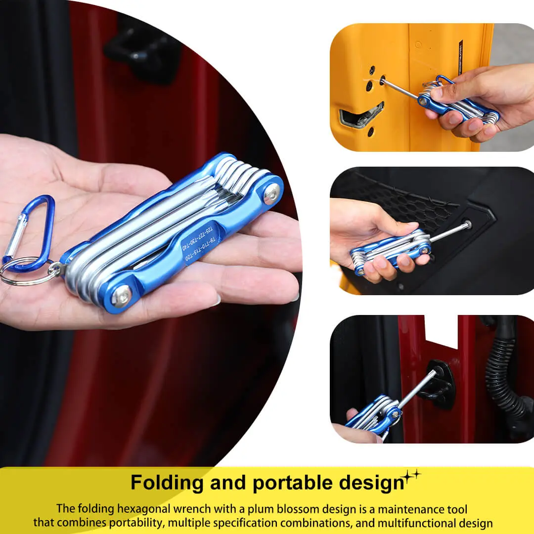 For Universal Car Folding Allen Key Portable Hex Wrench Tool Screwdriver Combination - Image 7