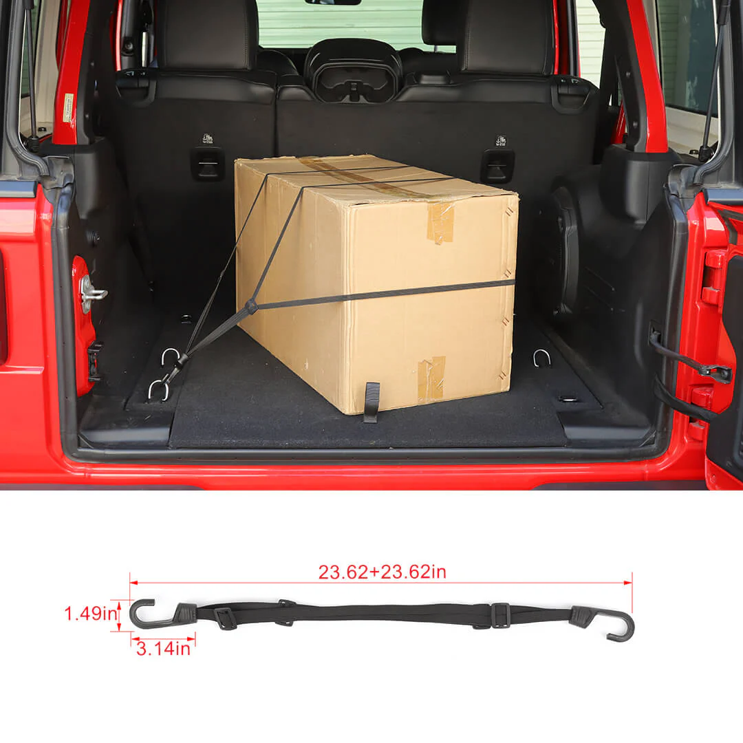 For Universal Car Interior Rear Trunk Adjustable Trunk Organizer Elastic Fixed Strap Accessories - Image 12